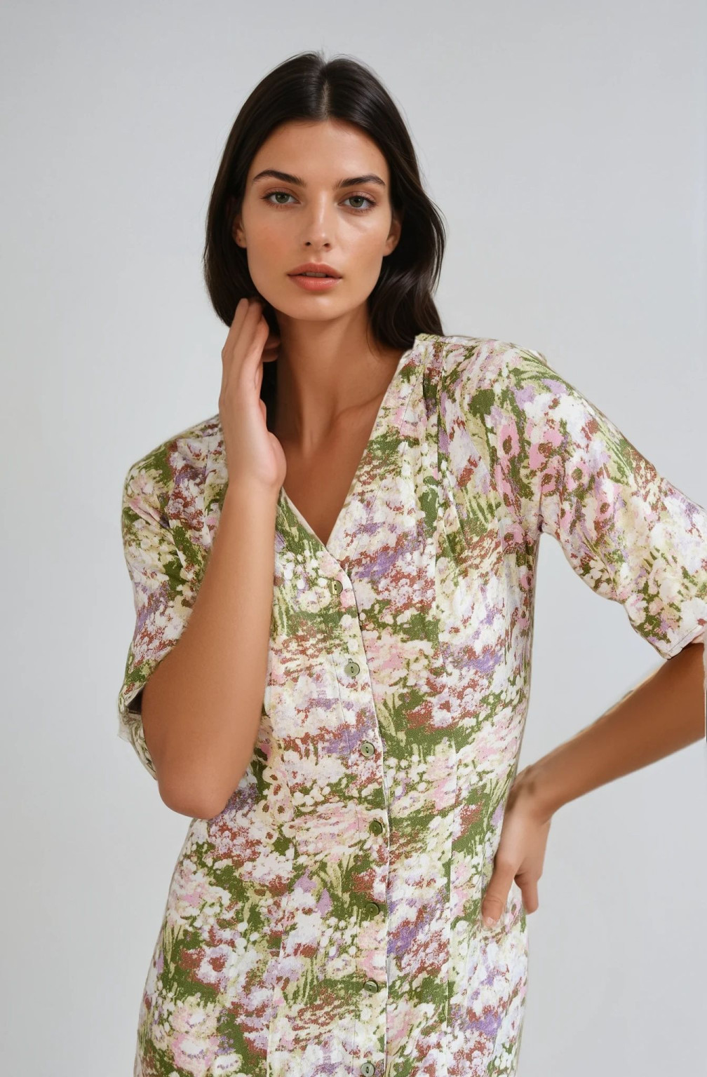 sukienka print v-neck