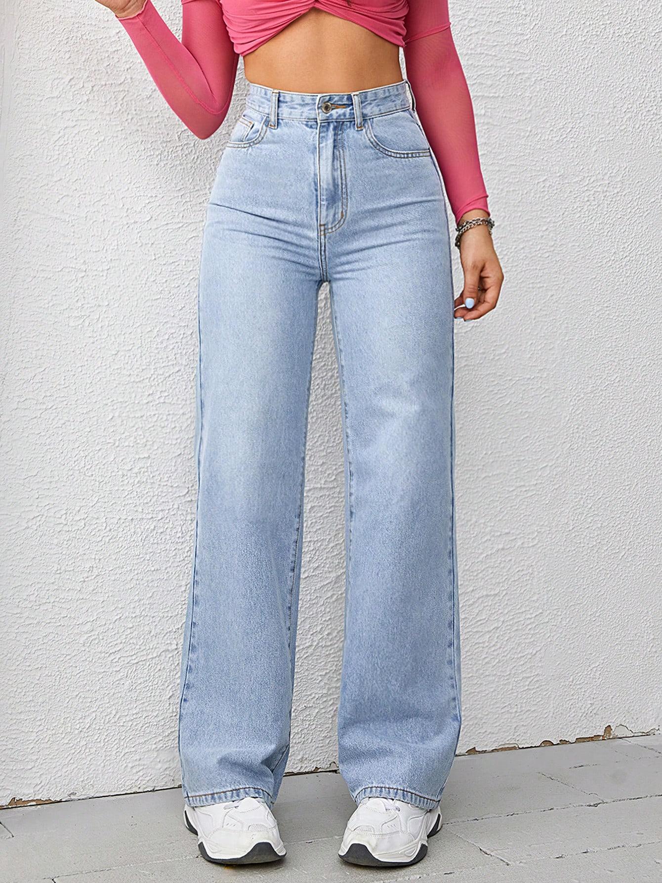 NIEBIESKIE PROSTE SPODNIE JEANS