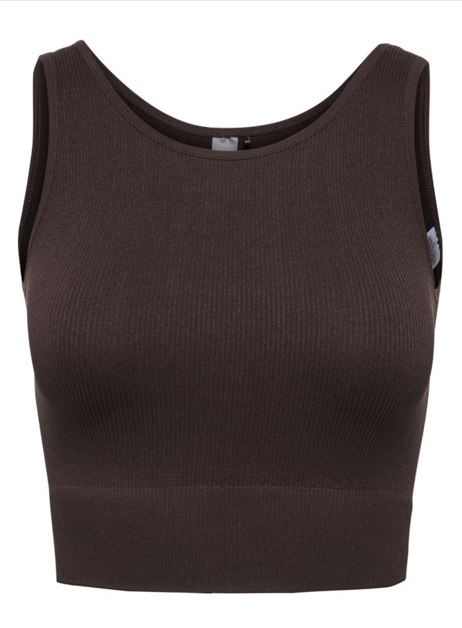 sportowy brązowy crop top