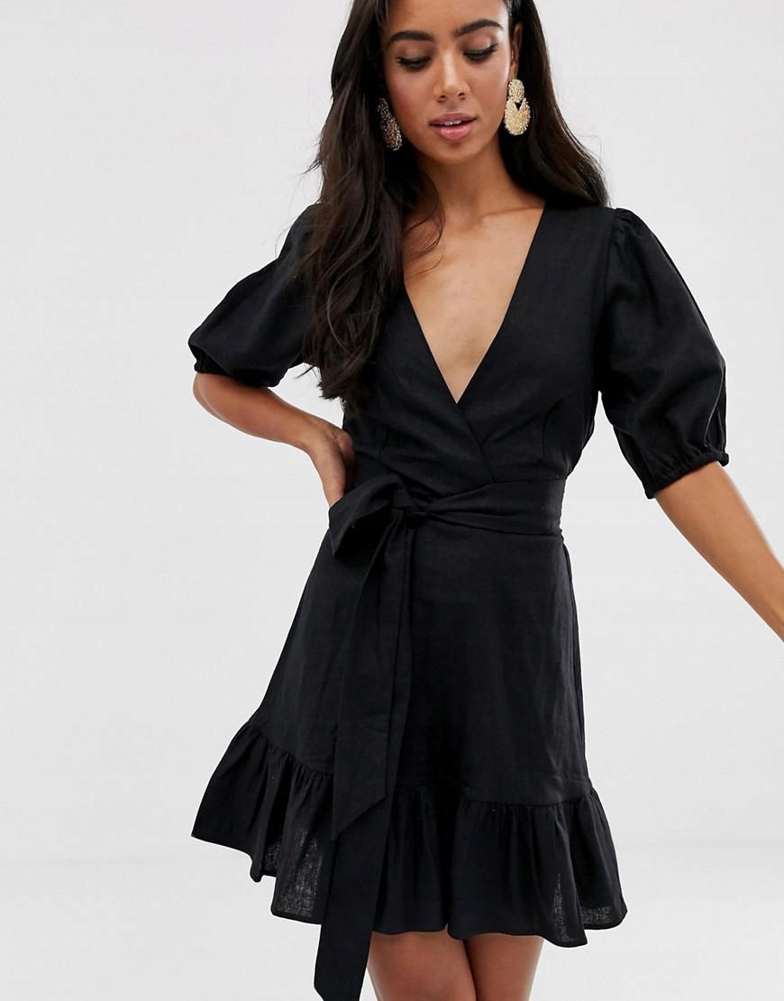 LNIANA MINI SUKIENKA V NECK FALBANA 