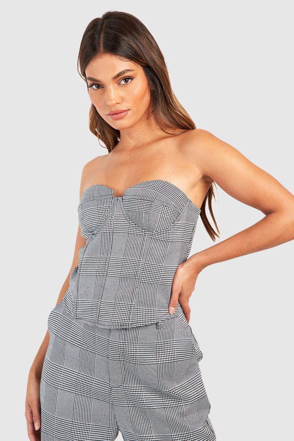 TOP GORSETOWY W PEPITKĘ