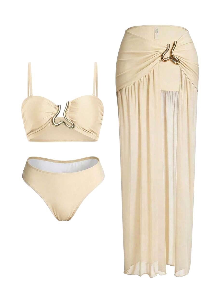 DWUCZĘŚCIOWE BIKINI DAMSKIE ZE SPÓDNICĄ