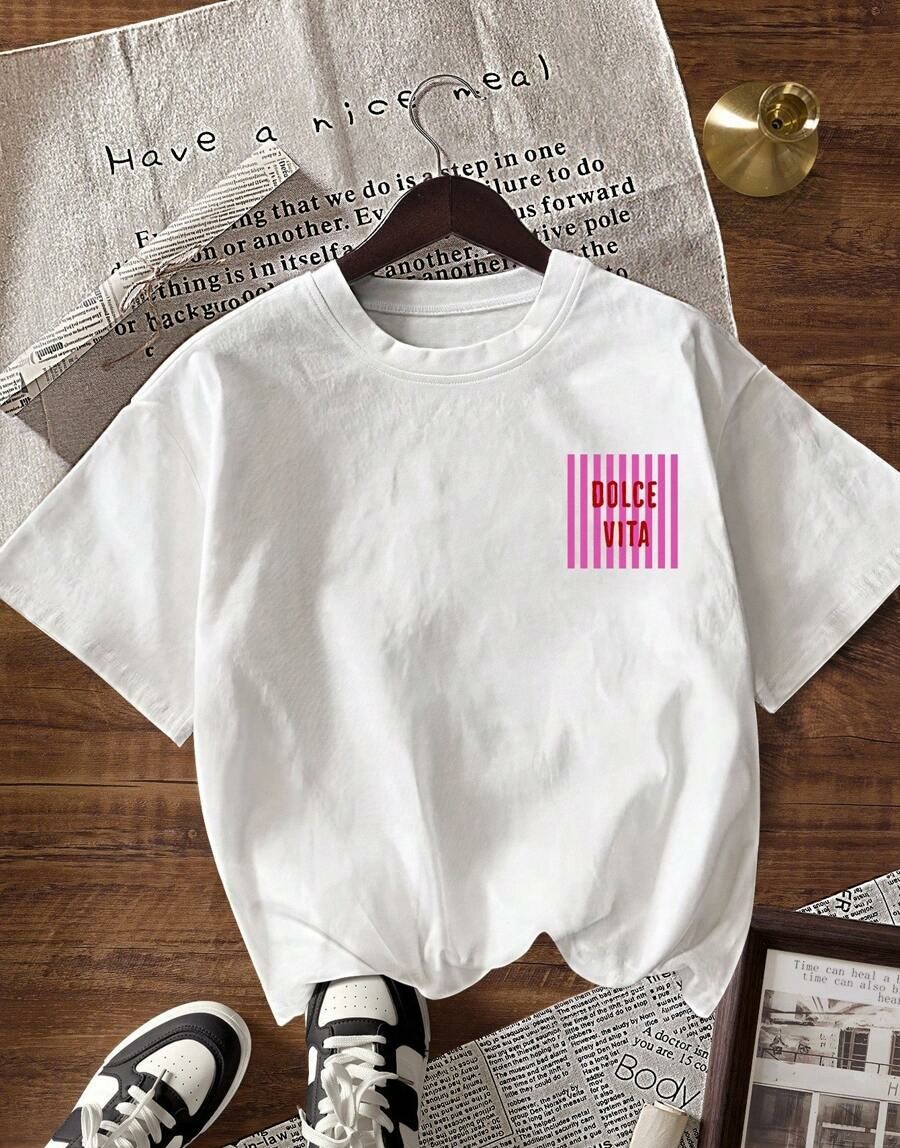 BIAŁY T-SHIRT NADRUK