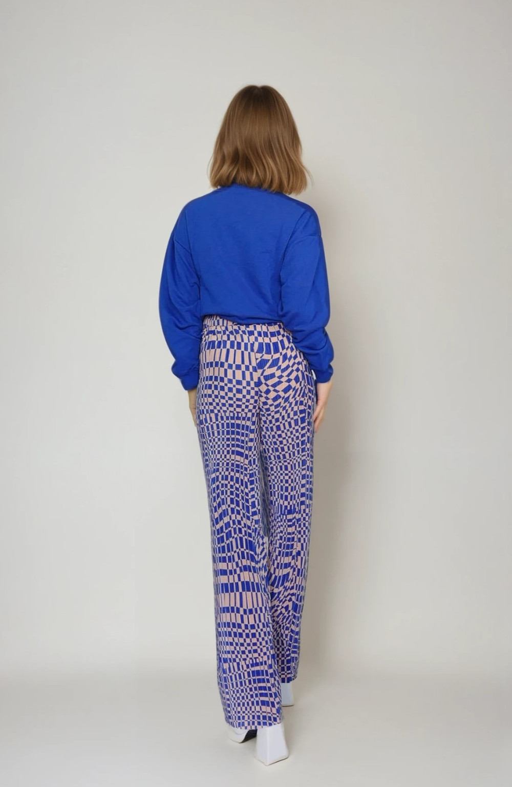 spodnie casual print kontrast