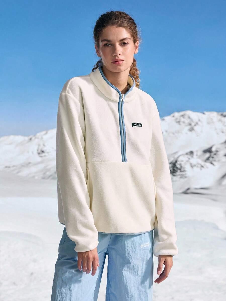 KREMOWA BLUZA POLAR KIESZENIE