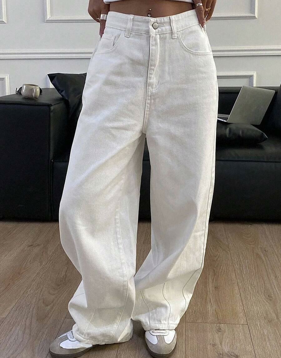 BIAŁE SPODNIE JEANS