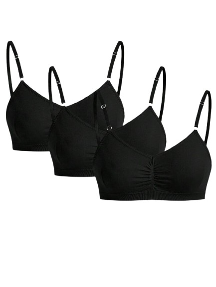 czarny biustonosz top 3-pack