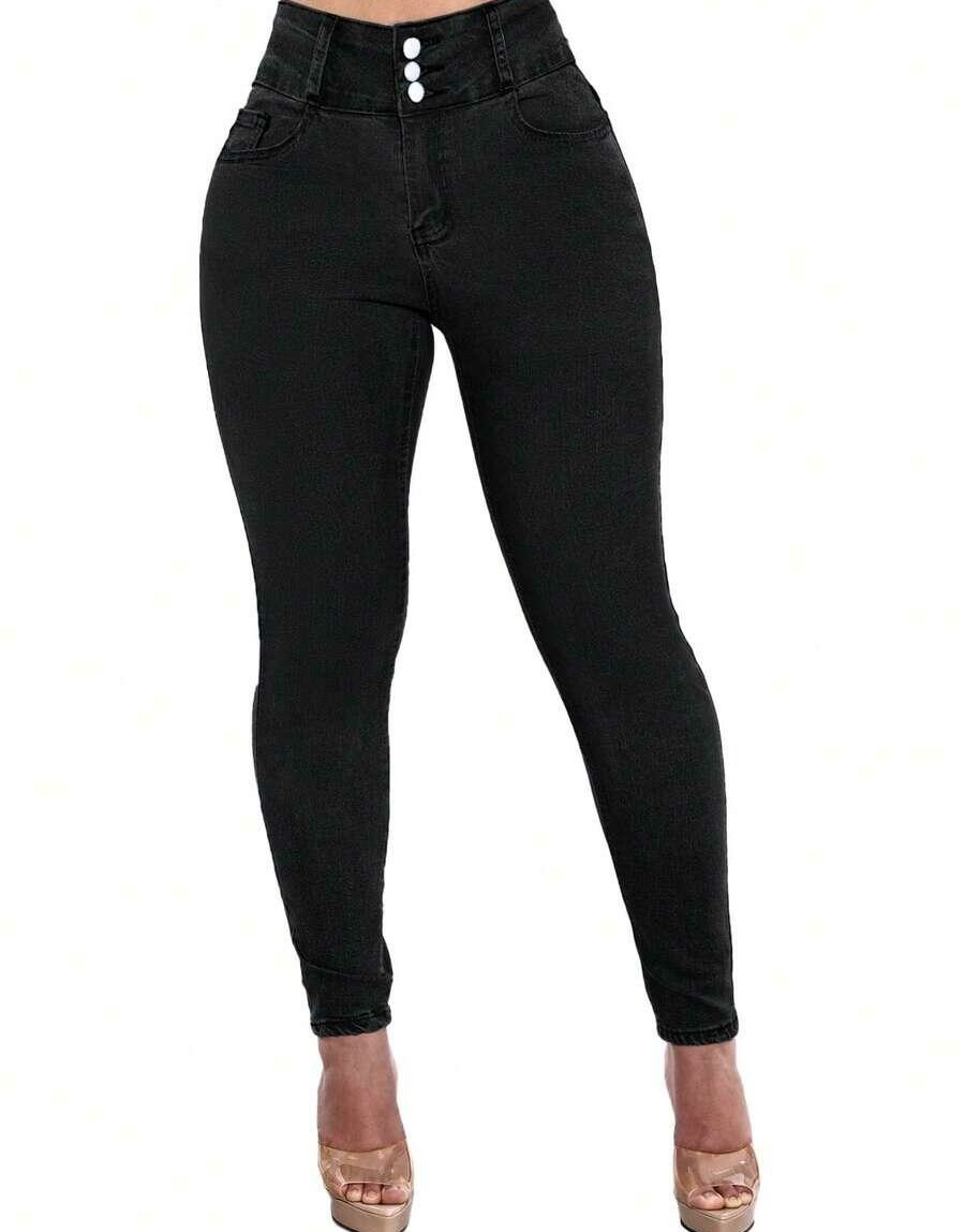 CZARNE SPODNIE JEANS