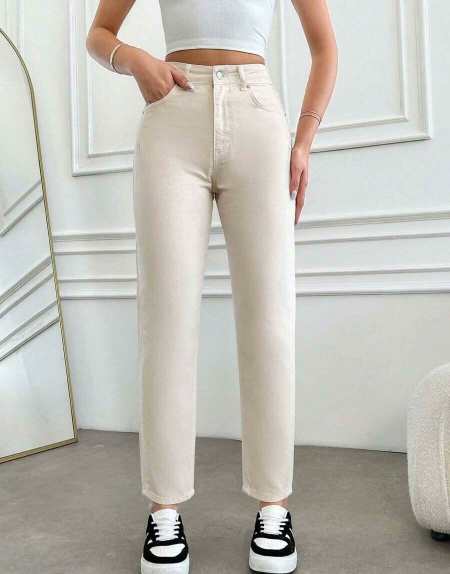 spodnie mom jeans wysoki stan