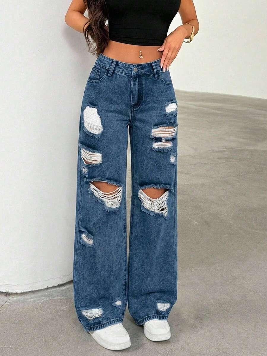 niebieskie spodnie jeans