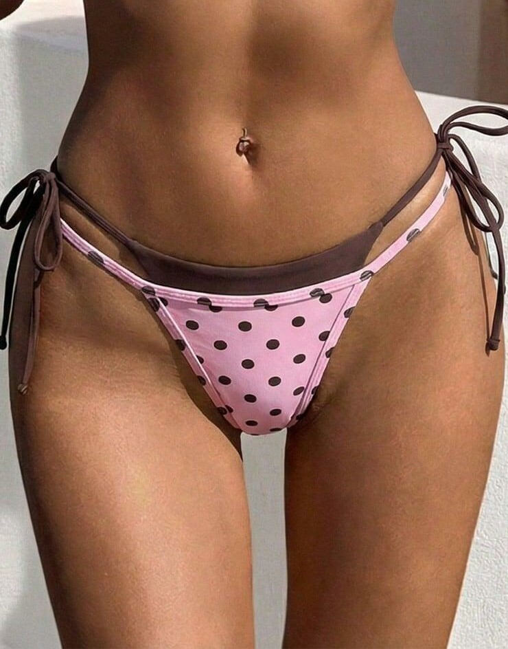 dół od bikini kontrast wzór groszki