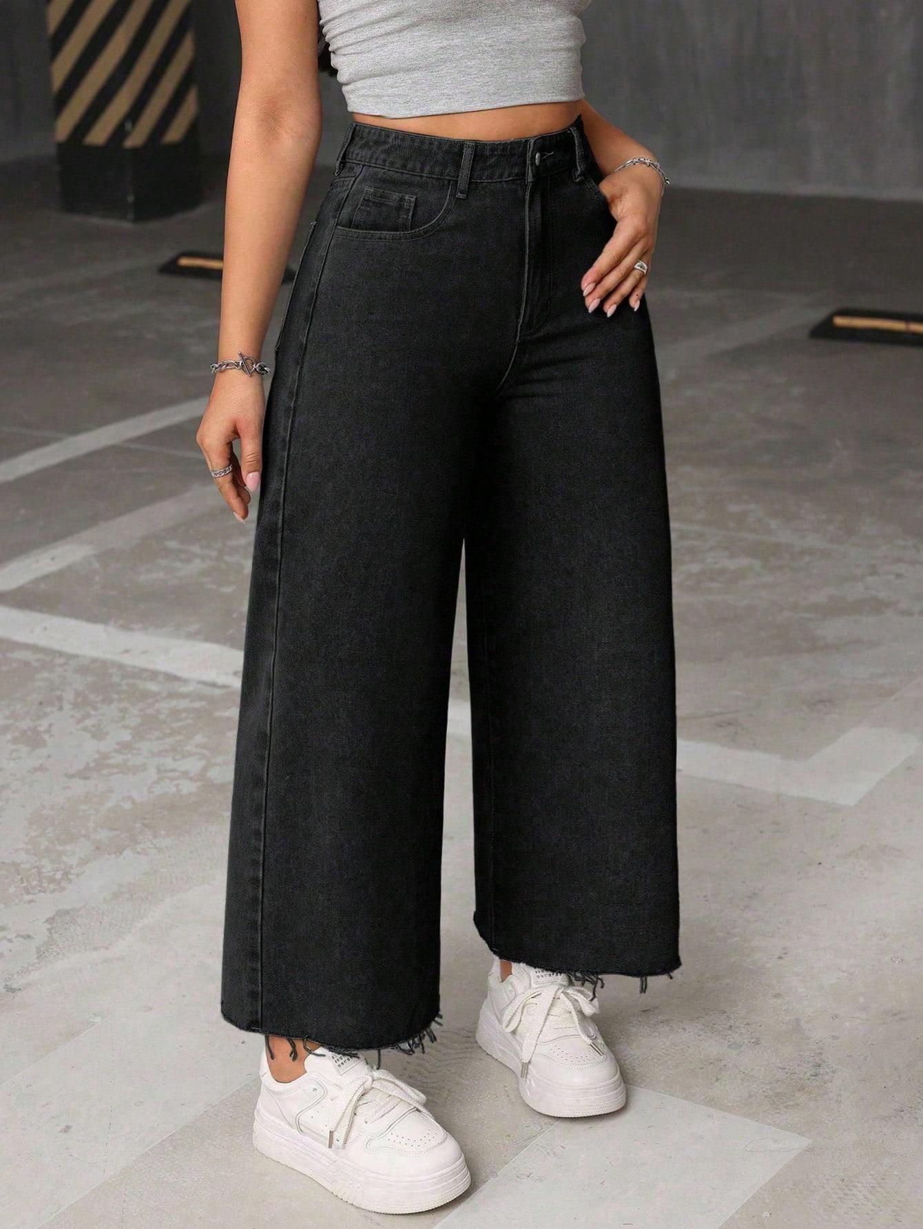 CZARNE SPODNIE JEANS 