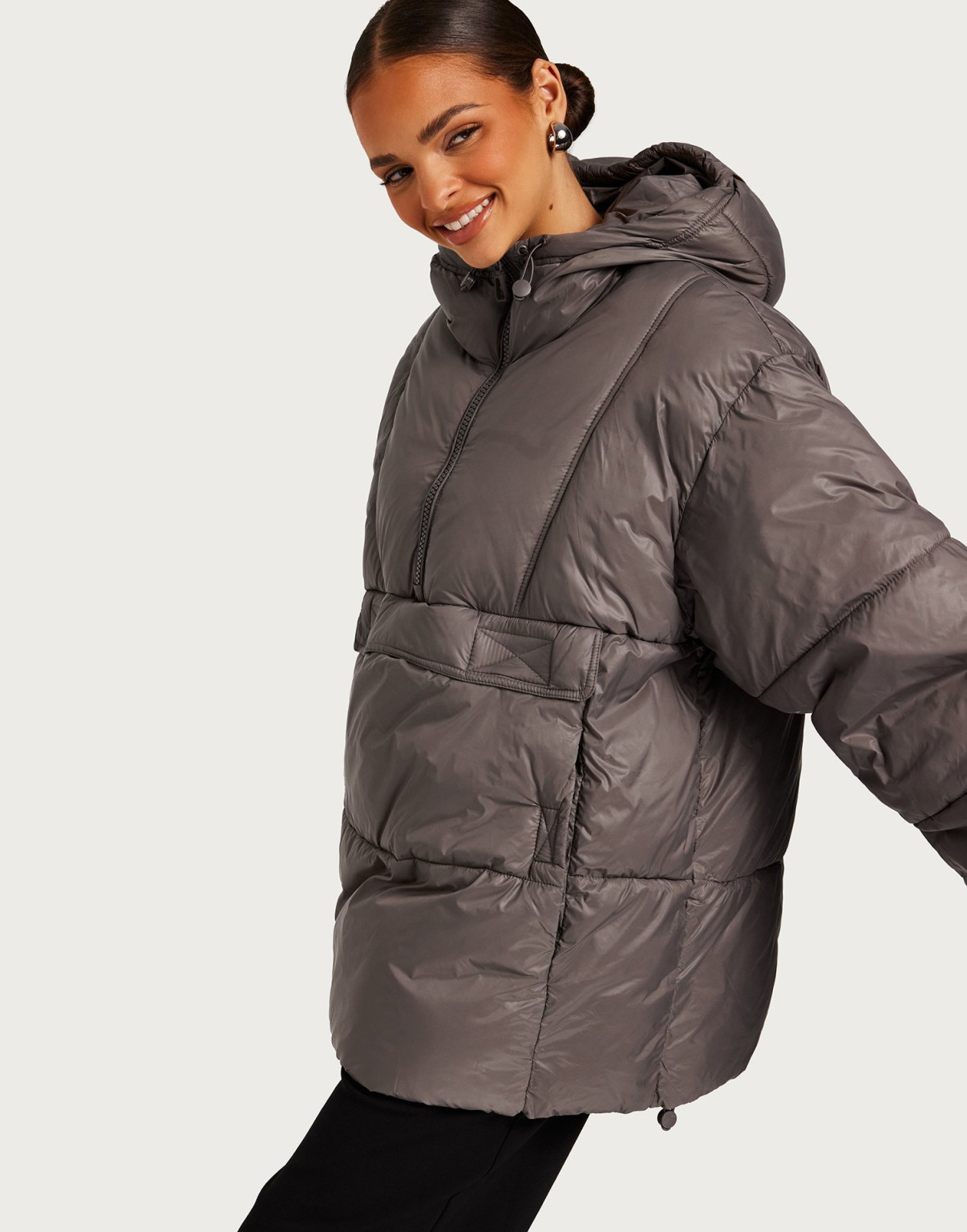 KURTKA PUFFER OVERSIZE KAPTUR ZAMEK