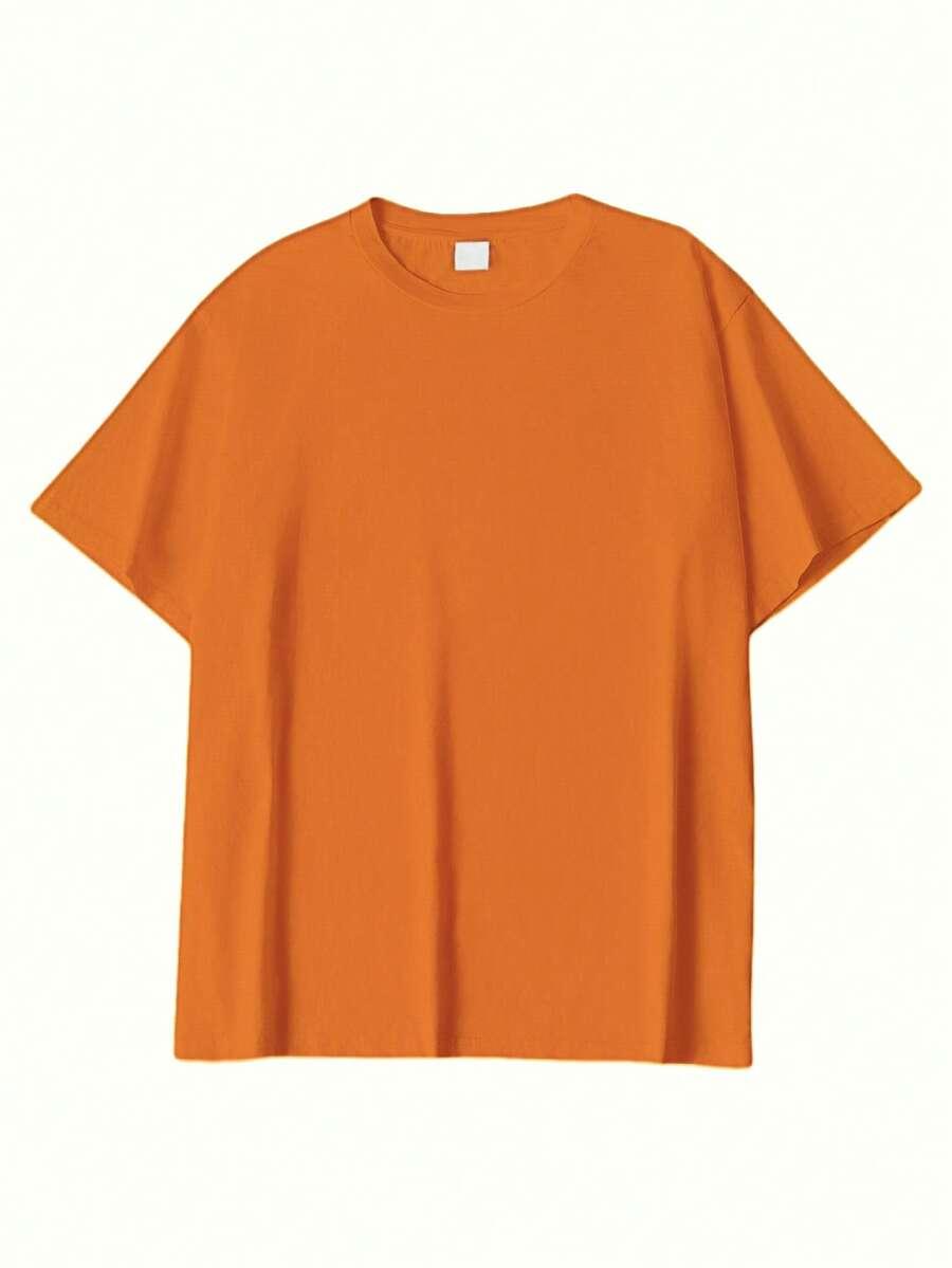 pomarańczowy T-shirt nadruk
