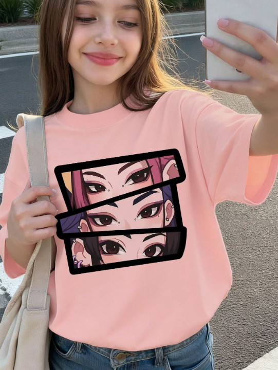 różowy t-shirt nadruk