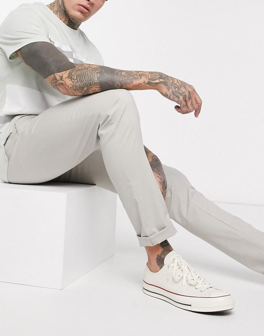 szare SPODNIE CHINO CASUAL