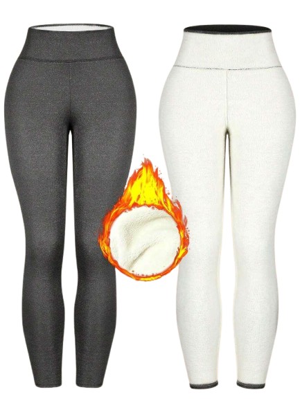 szare ocieplane legginsy