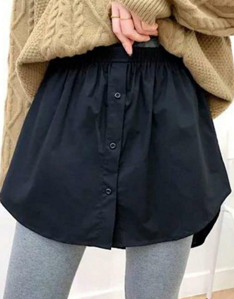 CZARNA SPÓDNICA PRZEDŁUŻENIE KOSZULI