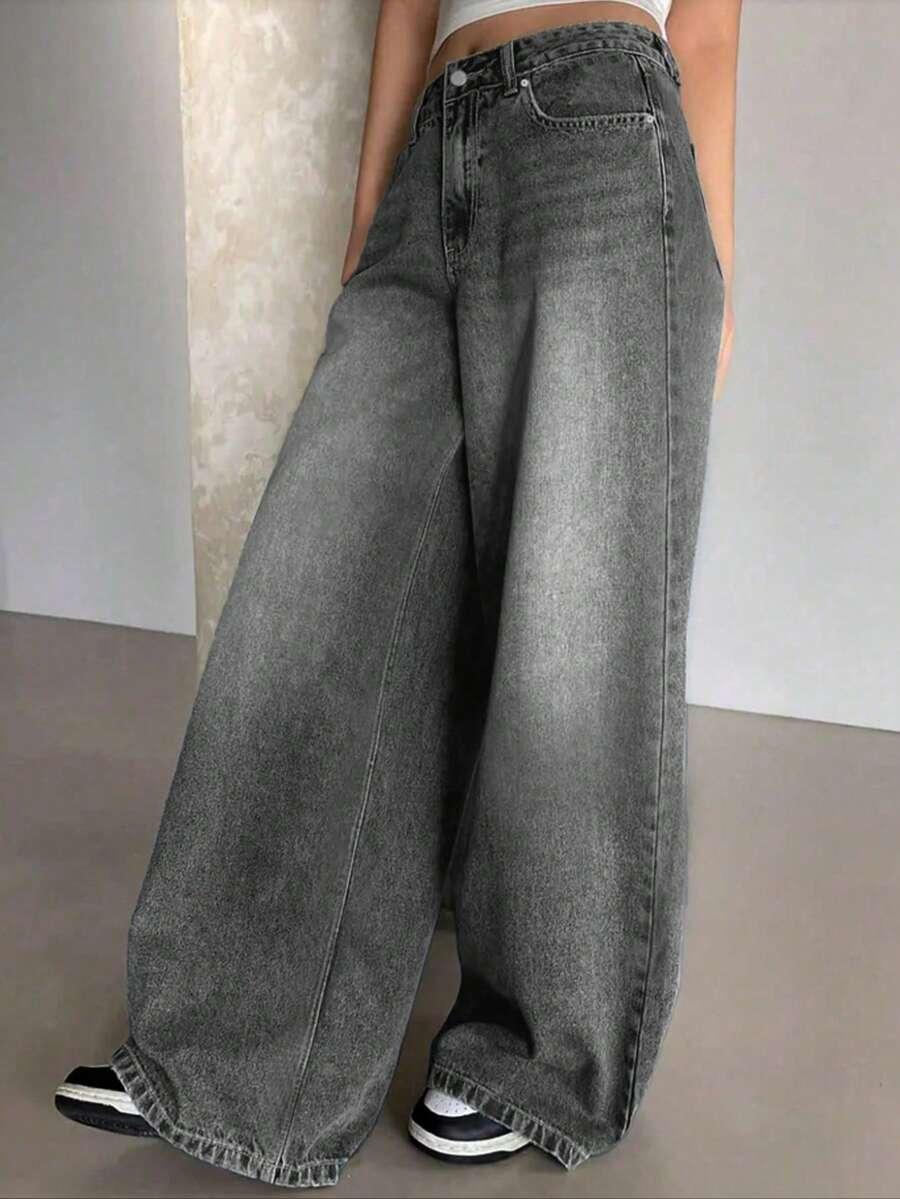 szare spodnie jeans 