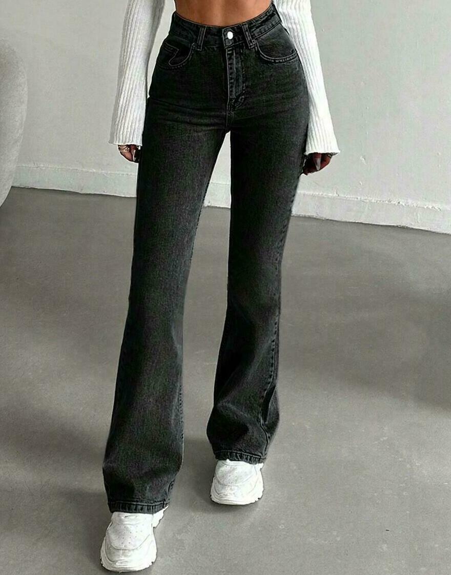 SPODNIE JEANS DZWONY WYSOKI STAN