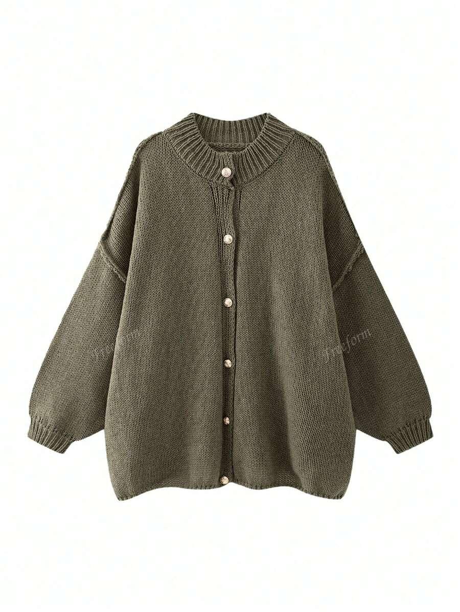 SWETER ROZPINANY Z SZEROKIMI RĘKAWAMI