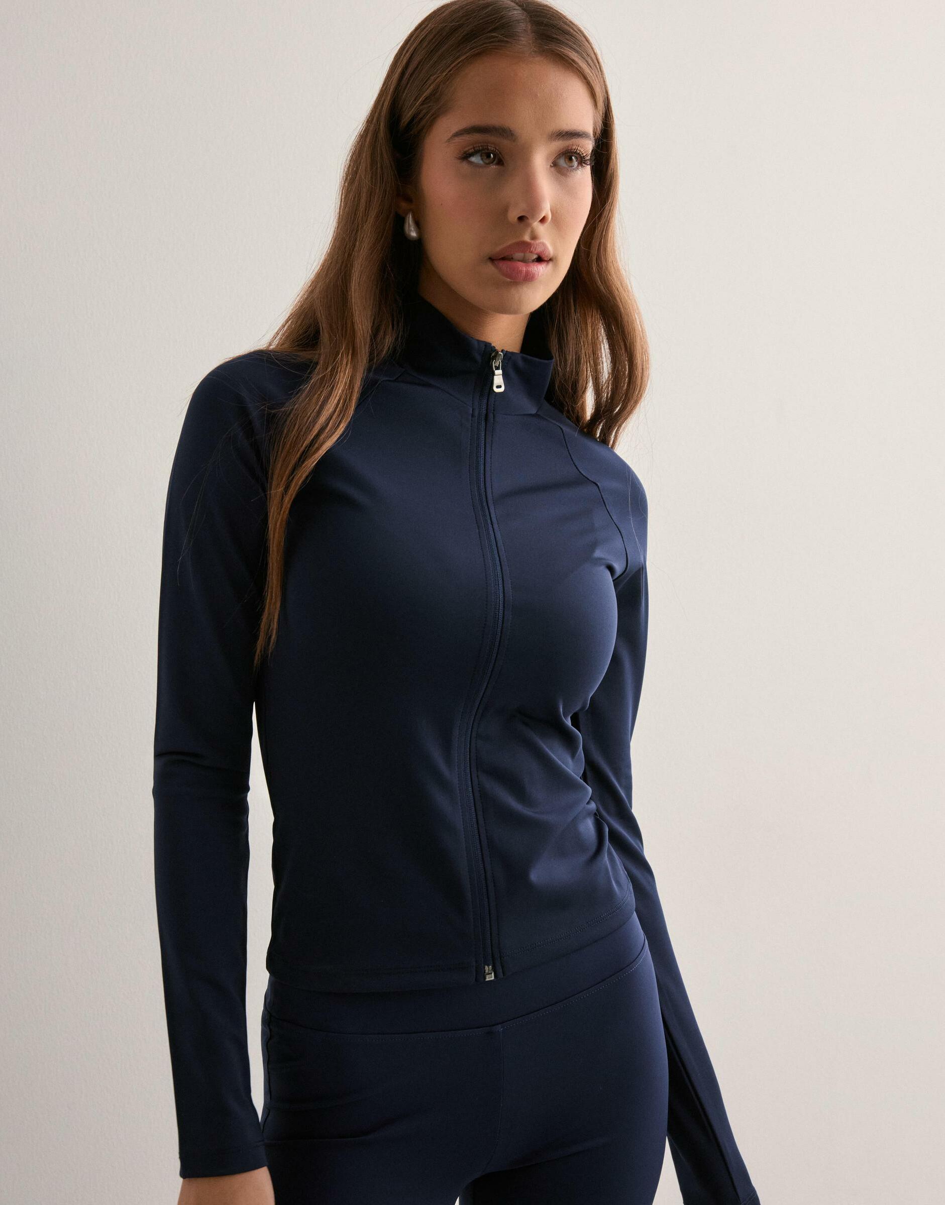 GRANATOWA BLUZA ZAMEK