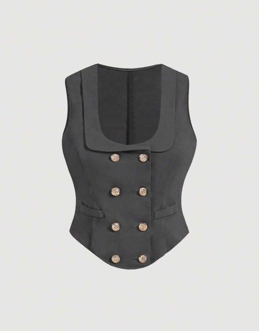 szary top guziki 