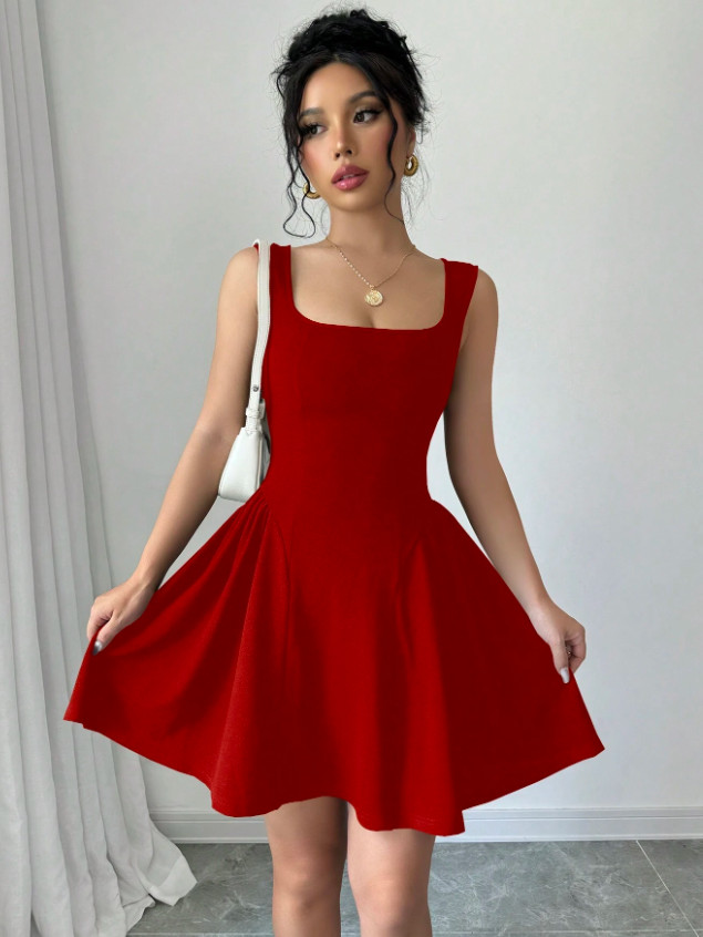 CZERWONA MINI SUKIENKA 