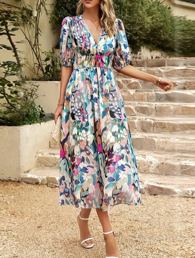 MAXI SUKIENKA V-NECK