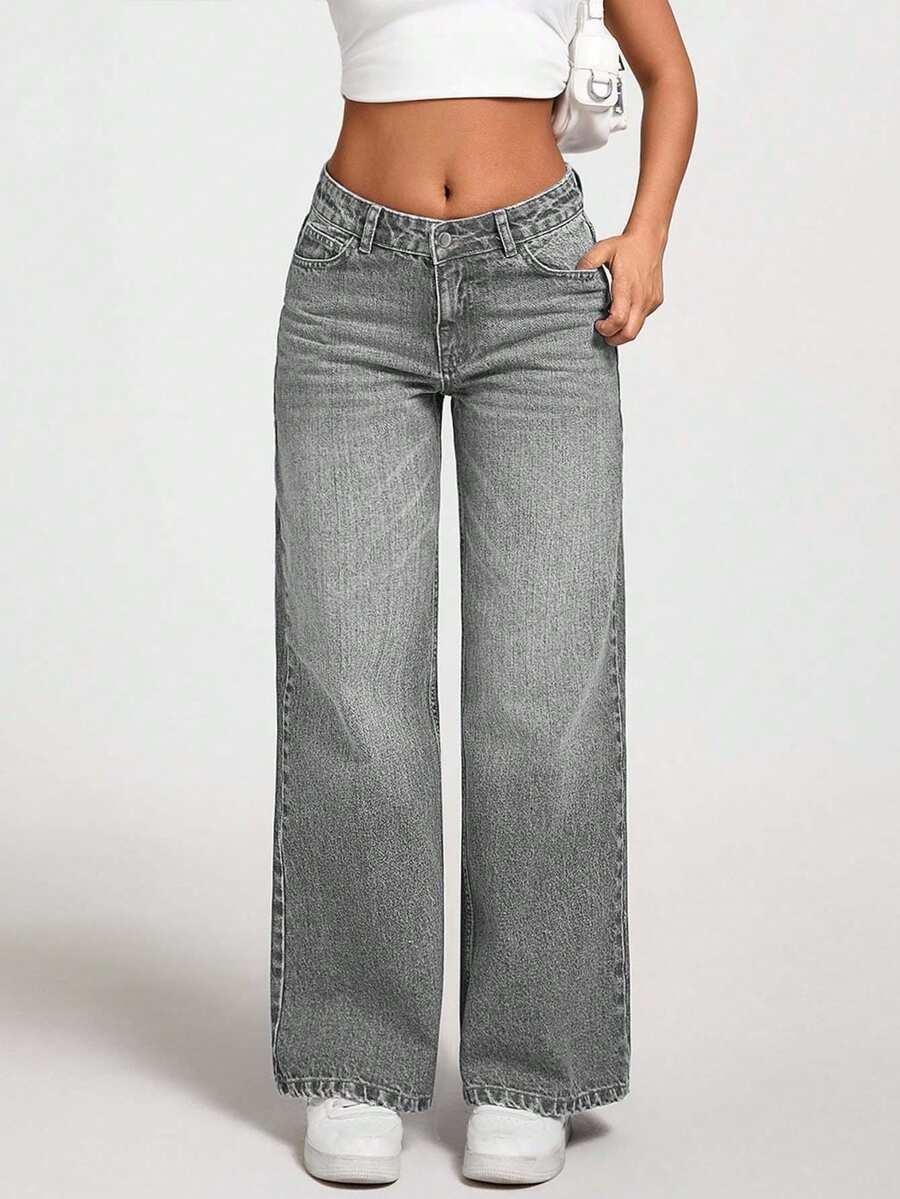 SZARE SPODNIE JEANS