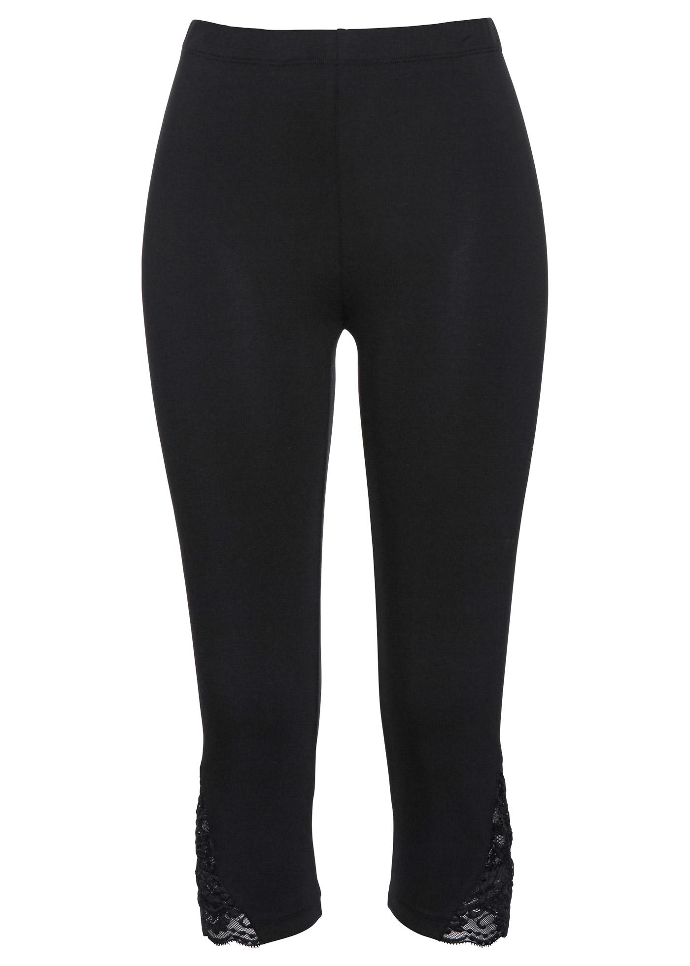 LEGGINSY DAMSKIE 3/4 Z KORONKĄ