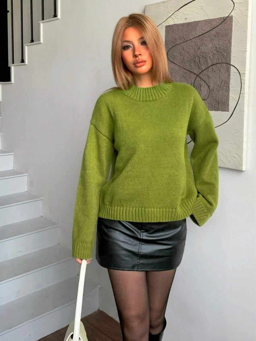 ZIELONY KLASYCZNY SWETER