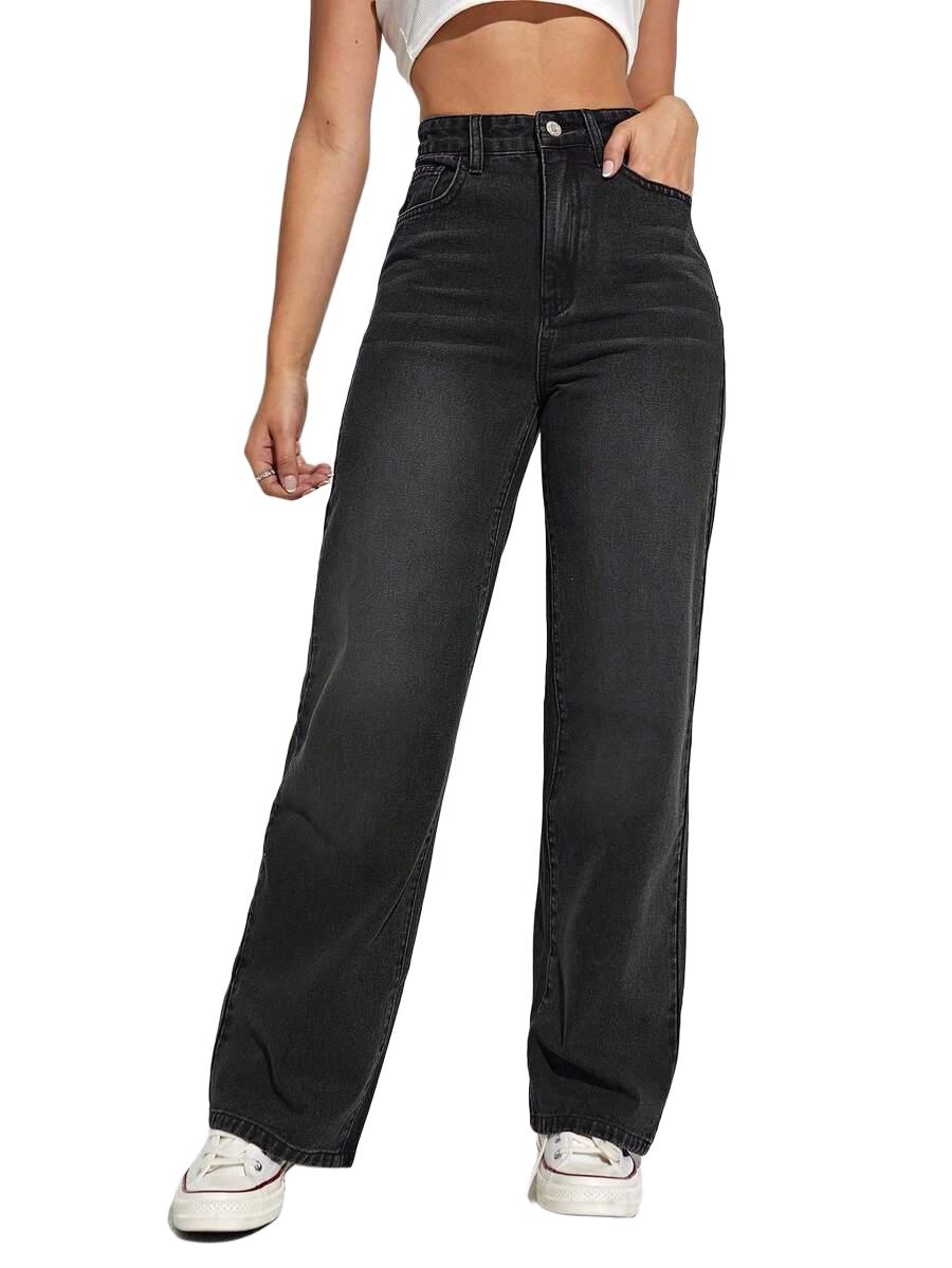 CZARNE SPODNIE JEANS 