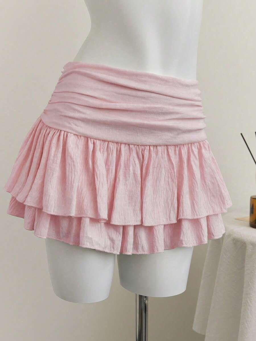 mini spódnica zamek falbany