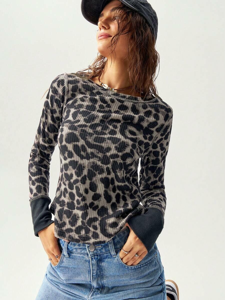BLUZKA DŁUGI RĘKAW animal print