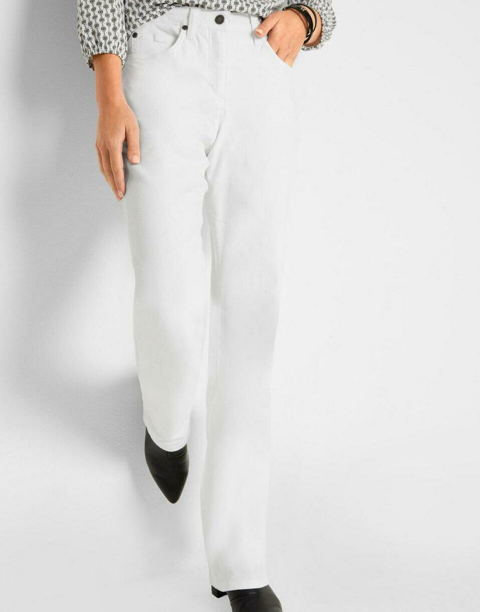 BIAŁE SPODNIE JEANS PROSTA NOGAWKA 