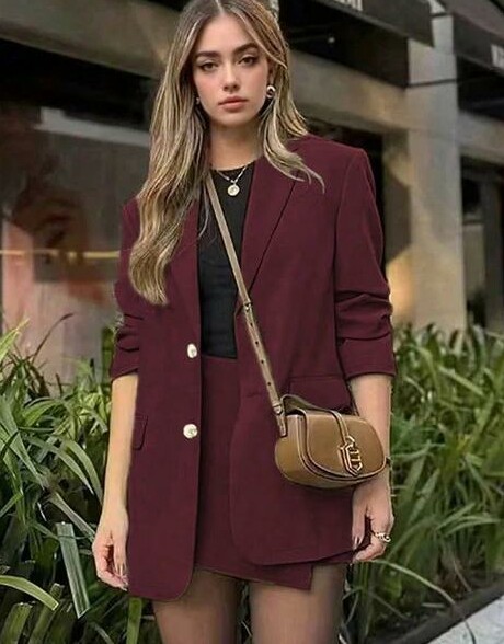 bordowa marynarka casual