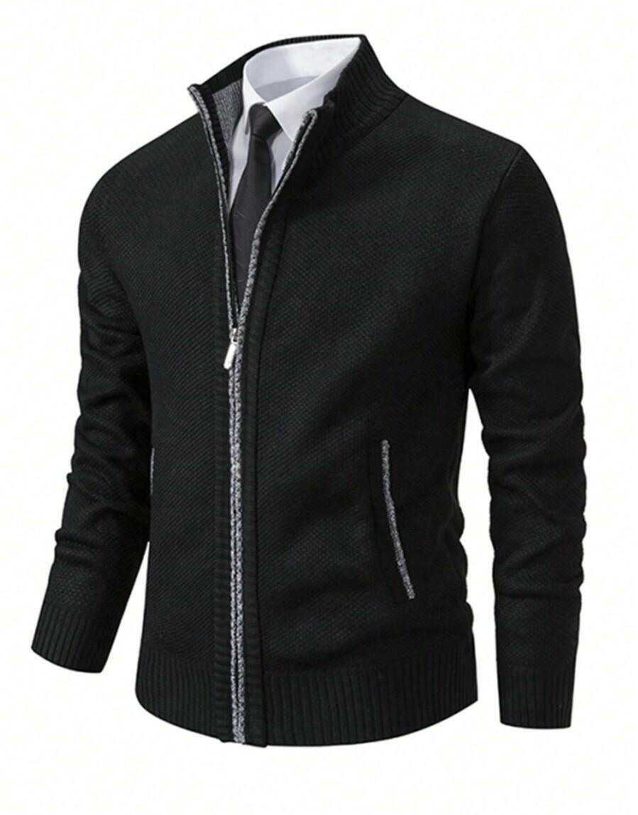 CZARNY ROZPINANY SWETER