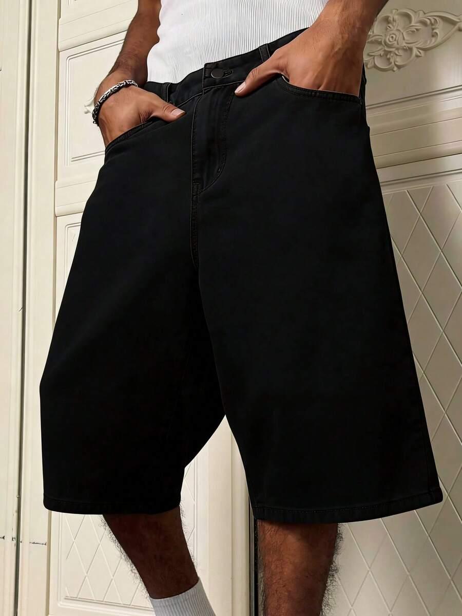 czarne spodenki jeans haft