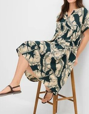 MIDI KAFTAN SUKIENKA MIĘKKI WYKONANA Z WISKOZY