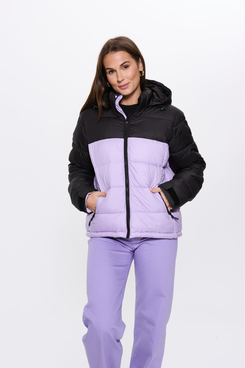 pikowana kurtka z kapturem 1500025-44513