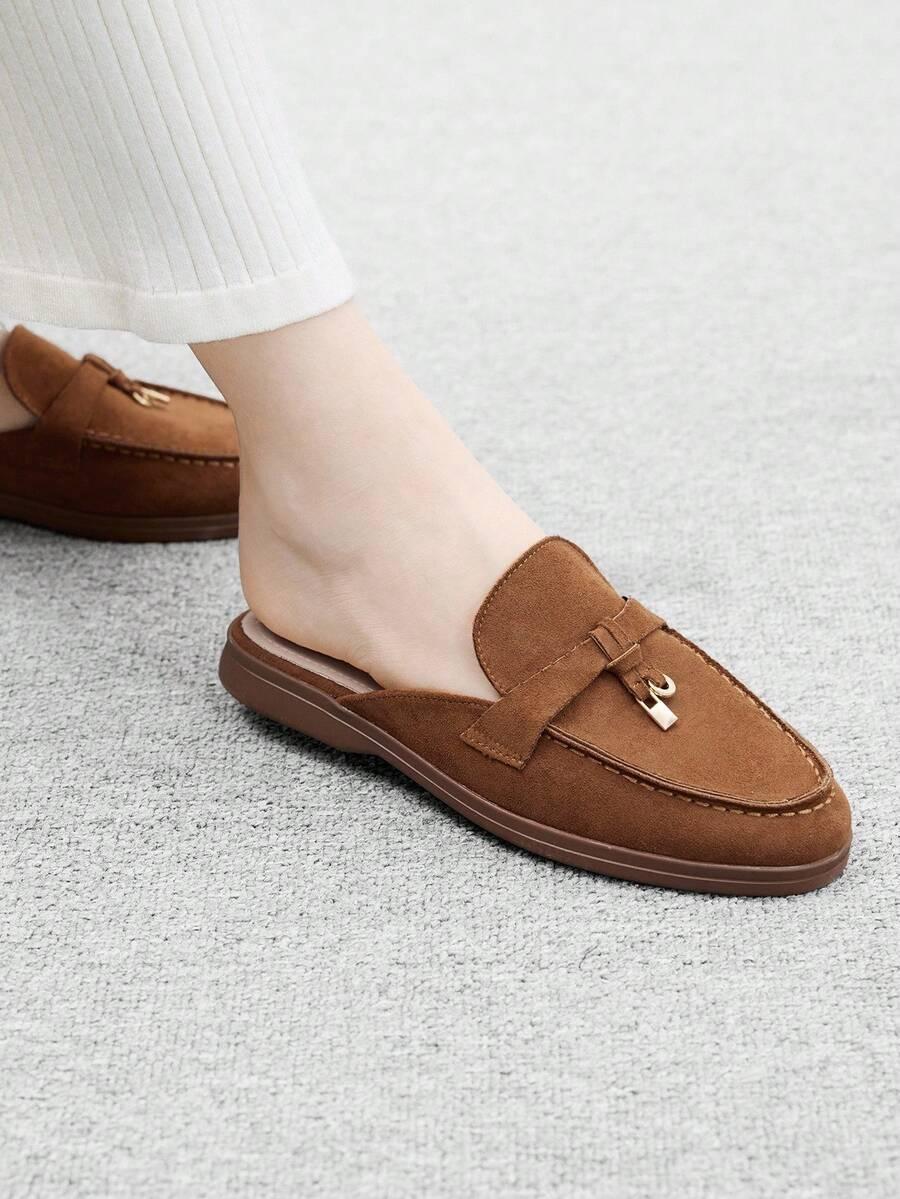 BRĄZOWE WSUWANE BUTY