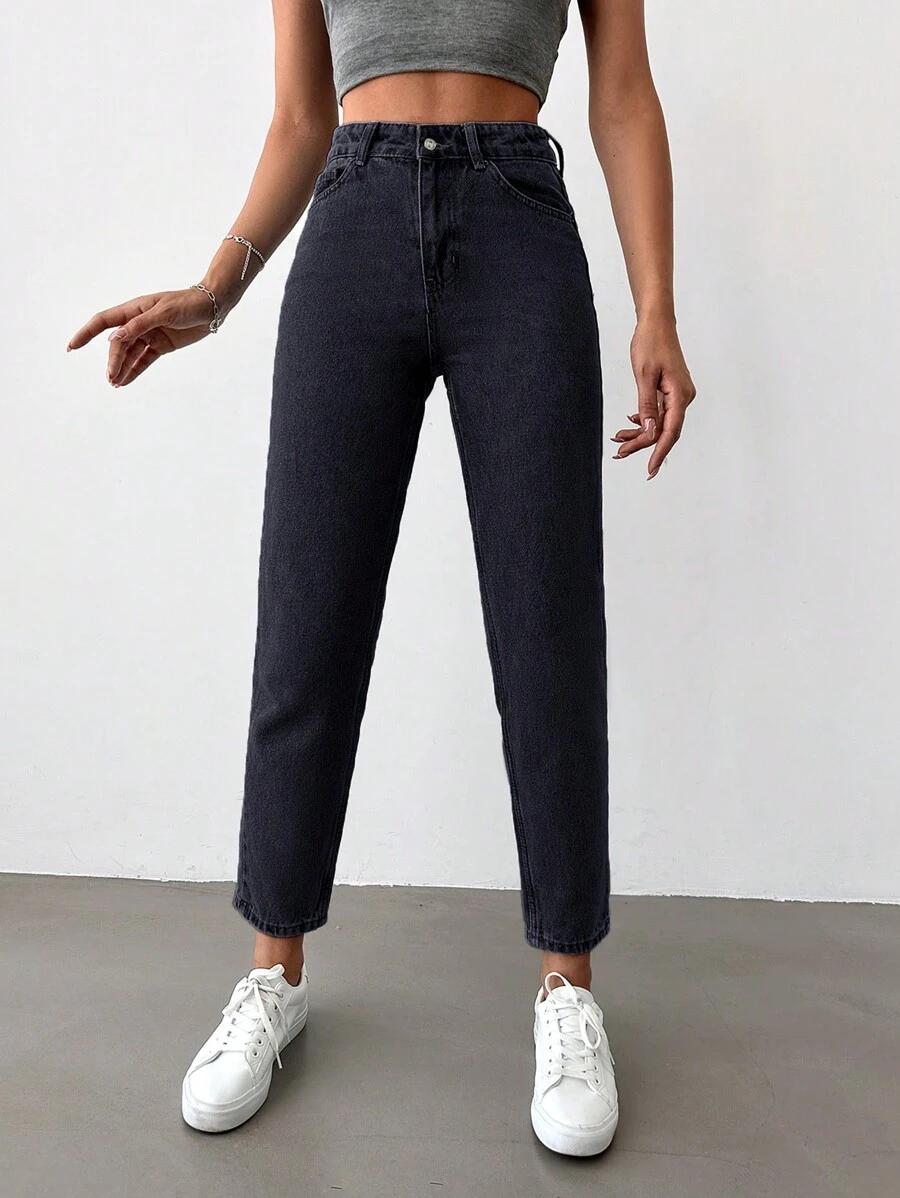 CZARNE SPODNIE JEANS
