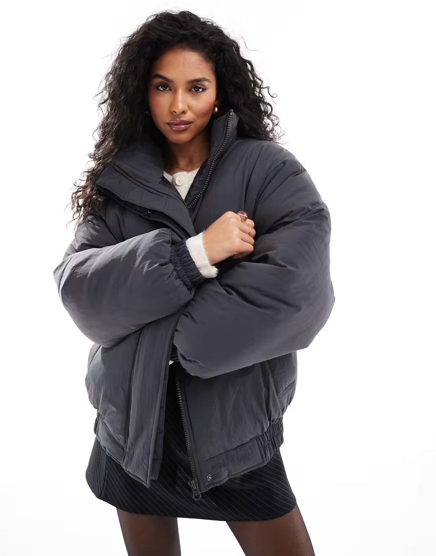 CZARNA KURTKA BOMBER ZIP