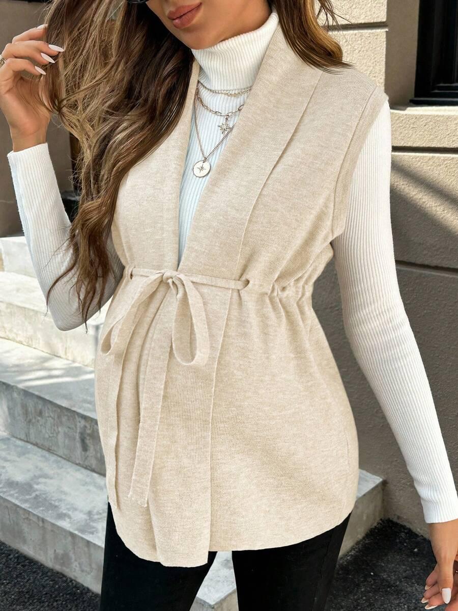 BEŻOWY SWETER CIĄŻOWY