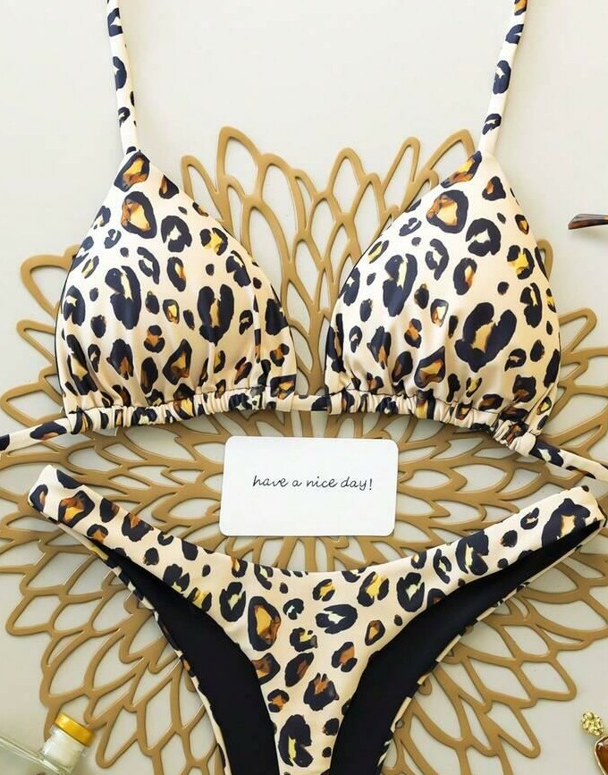 GÓRA OD BIKINI ANIMAL PRINT wiązanie