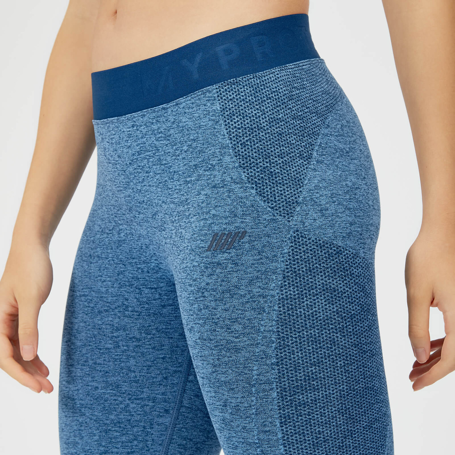 NIEBIESKIE SPORTOWE LEGGINSY Z WYSOKIM STANEM