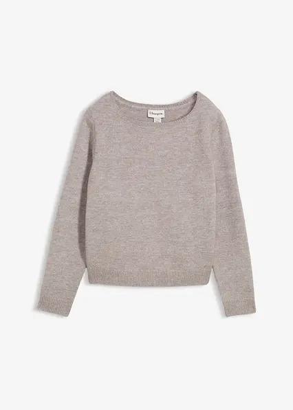 DZIANINOWY SWETER Z DEKOLT W ŁÓDKĘ