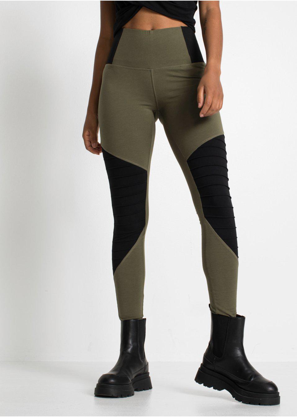 ZIELONE LEGGINSY WYSOKI STAN