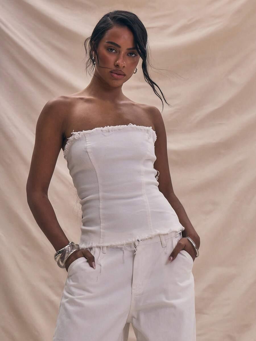 BIAŁY TOP JEANS